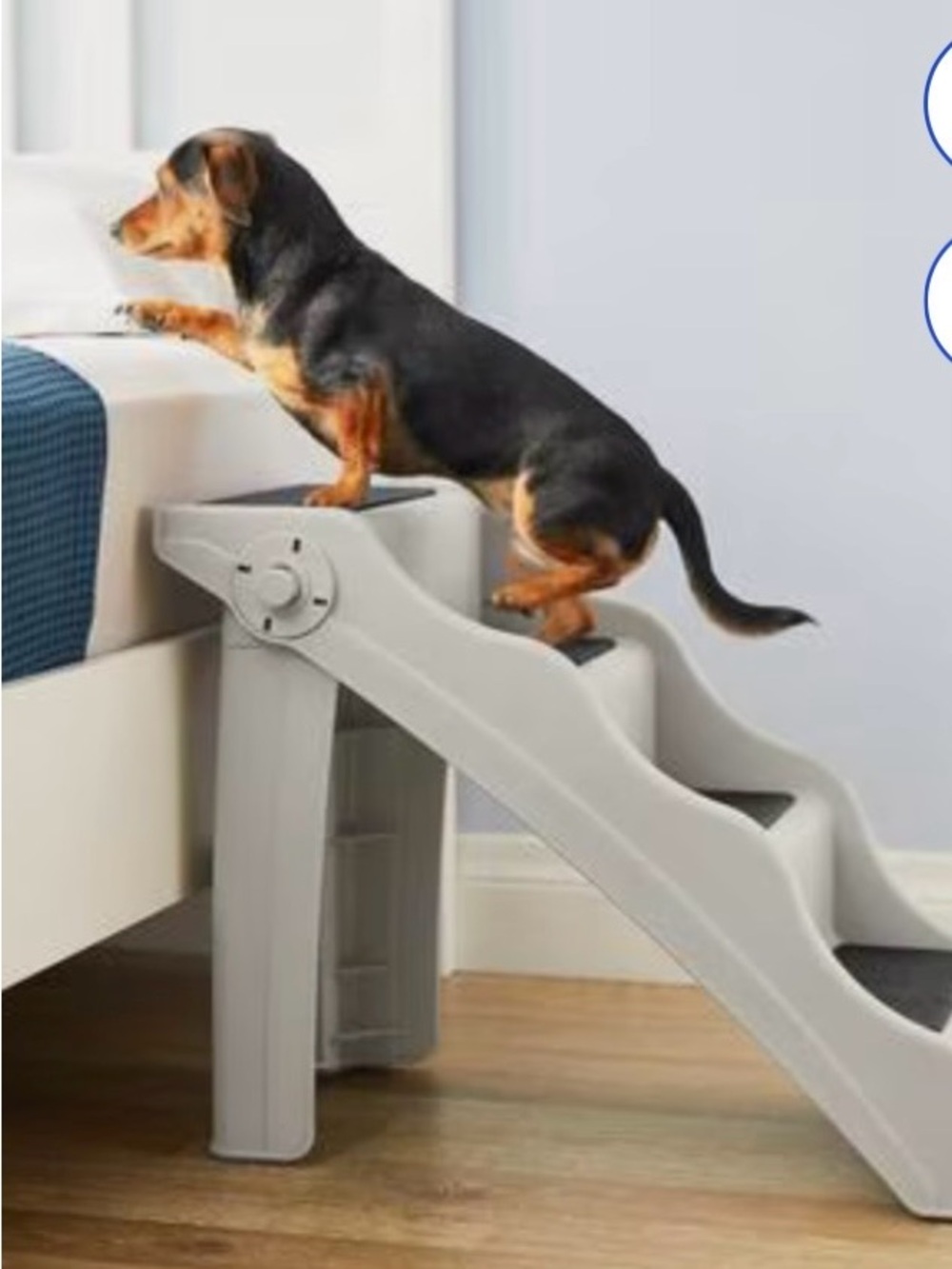 Foldable Gray Pet Steps for Small Dogs - Portable Dog Ramp
